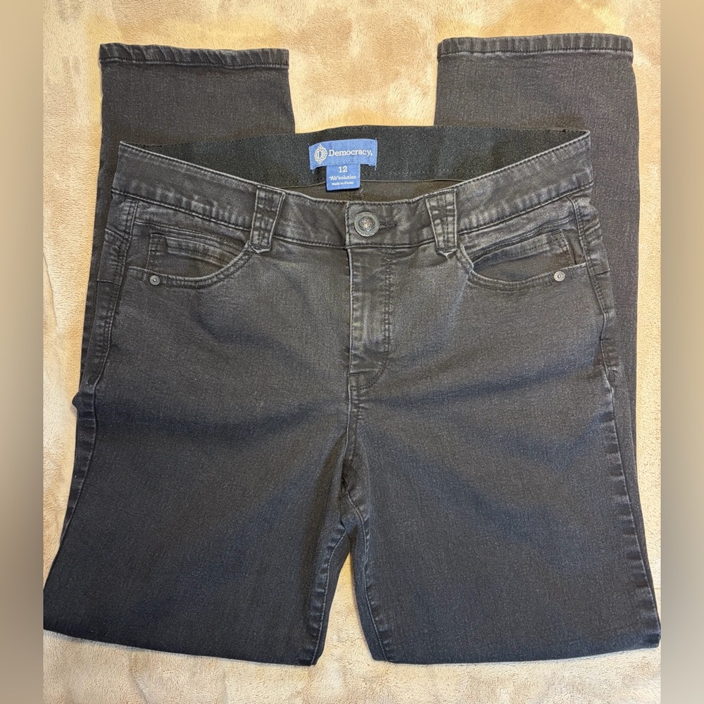 Democracy “Ab”solution Black Jeans – Size 12 | Stretch Denim, Flattering Fit